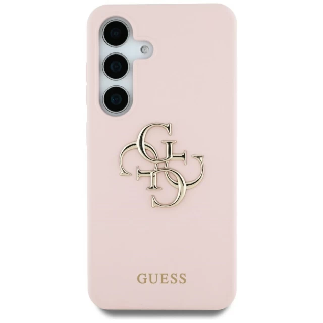 Чехол Guess Silicone Big 4G Logo Bottom Script для Samsung Galaxy S25 Ultra (S938) Pink (GUHCS25LS4SMDP)