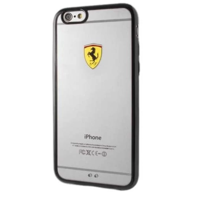 Чехол Ferrari для iPhone 6 | 6S Racing Shield Transparent/Black (FEHCP6BK)