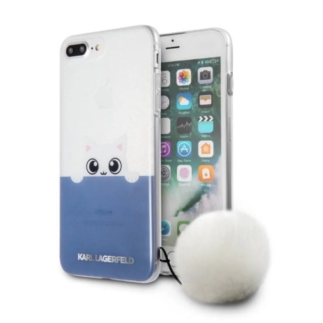 Чохол Karl Lagerfeld K-Peek a Boo для iPhone 7 | 8 Plus Transparent Blue (KLHCP7LTRGPABBL)