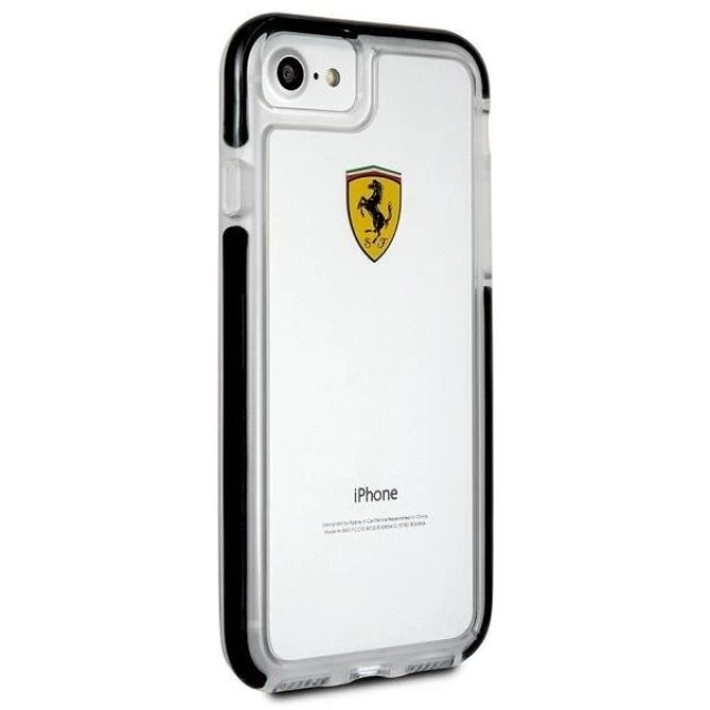 Чехол Ferrari для iPhone 7/8 | SE2020 Shockproof Hard Case Transparent/Black (FEGLHCP7BK)