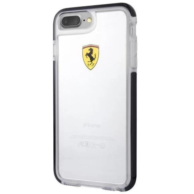 Чехол Ferrari для iPhone 7 Plus | 8 Plus Shockproof Hard Case Transparent/Black (FEGLHCP7LBK)