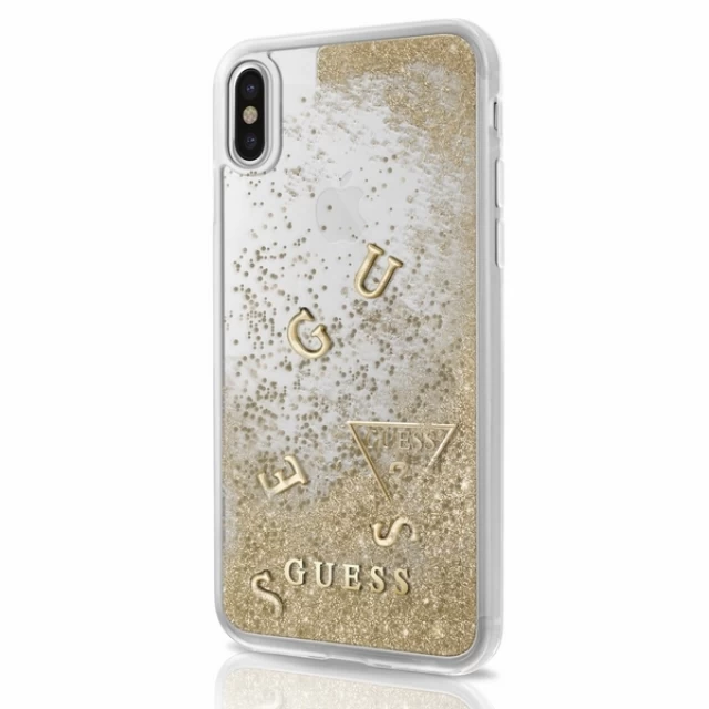 Чехол Guess Glitter Liquid для iPhone X Gold (GUHCPXGLUFLGO)
