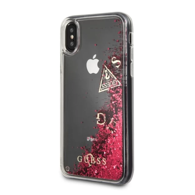 Чохол Guess Glitter Liquid для iPhone X Raspberry (GUHCPXGLUFLRA)