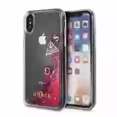 Чехол Guess Glitter Liquid для iPhone X Raspberry (GUHCPXGLUFLRA)