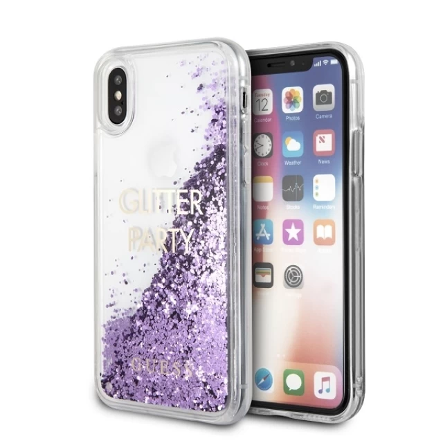 Чохол Guess Liquid Glitter Party для iPhone X | XS Purple (GUHCPXGLUQPU)