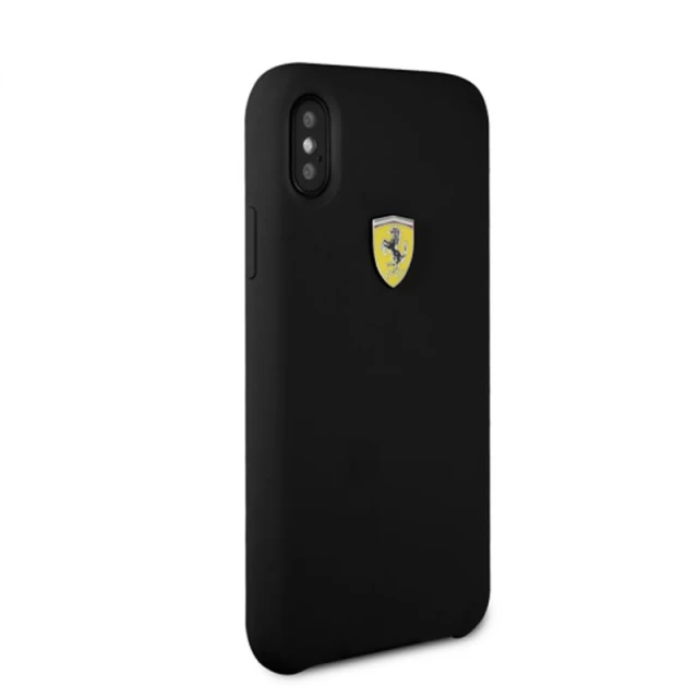Чохол Ferrari Silicone для iPhone X | XS Black (FESSIHCPXBK)