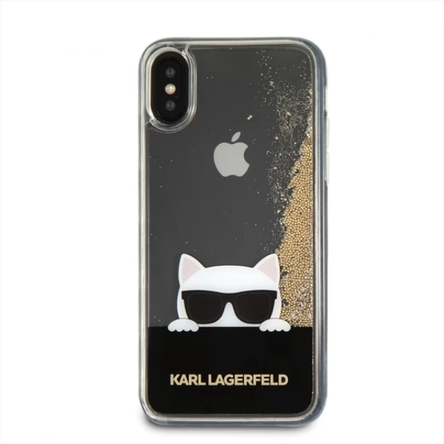 Чехол Karl Lagerfeld Liquid Glitter для iPhone X Gold (KLHCPXCHPEEGO)