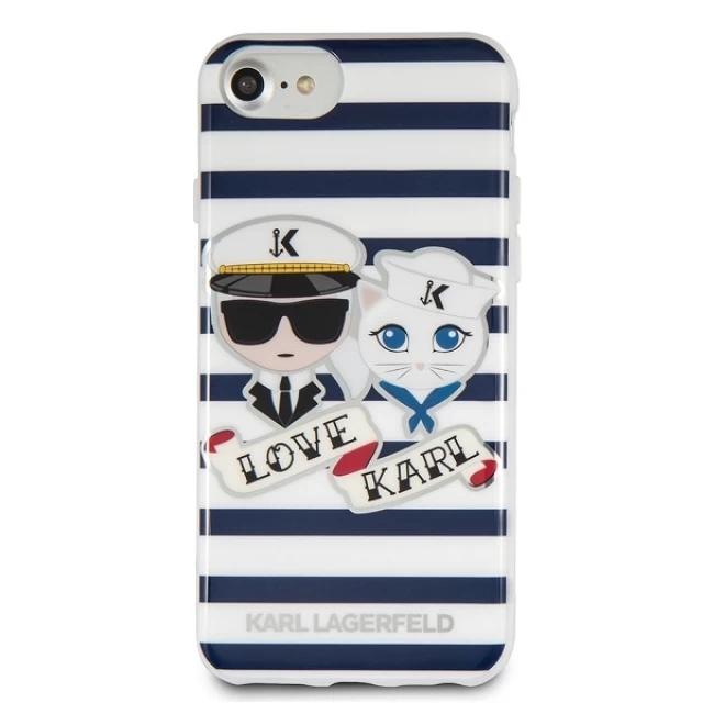 Чохол Karl Lagerfeld Sailors Stripes для iPhone SE 2022/SE 2020 | 8 | 7 White (KLHCP7KSS)