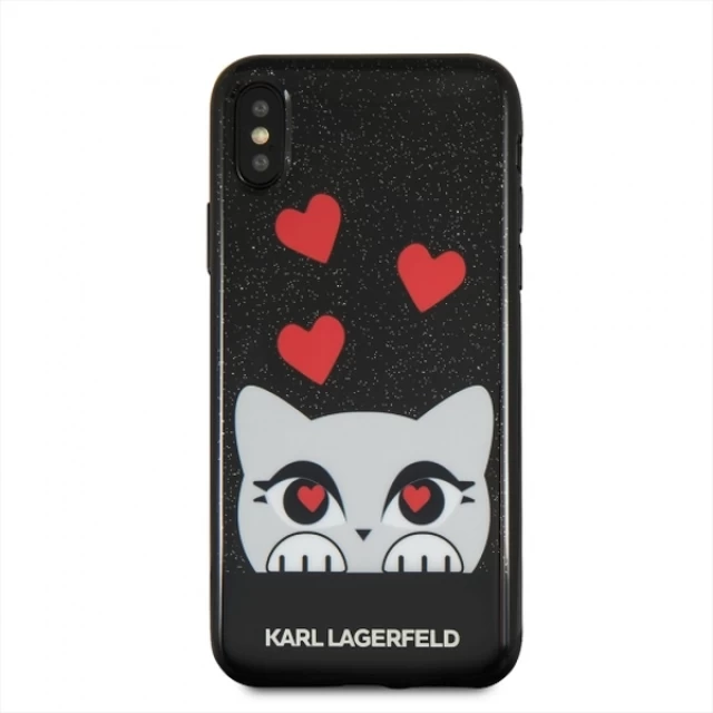 Чехол Karl Lagerfeld Valentine для iPhone X Black (KLHCPXVDCBK)
