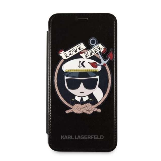 Чохол Karl Lagerfeld Signature Glitter для iPhone X | XS Black (KLFLBKPXKSB)