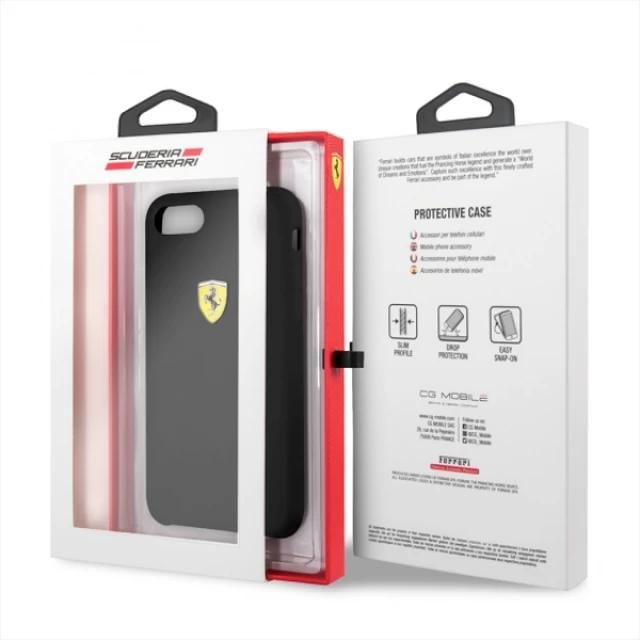Чохол Ferrari для iPhone 7 | 8 | SE 2022/2020 Silicone Black (FESSIHCI8BK)