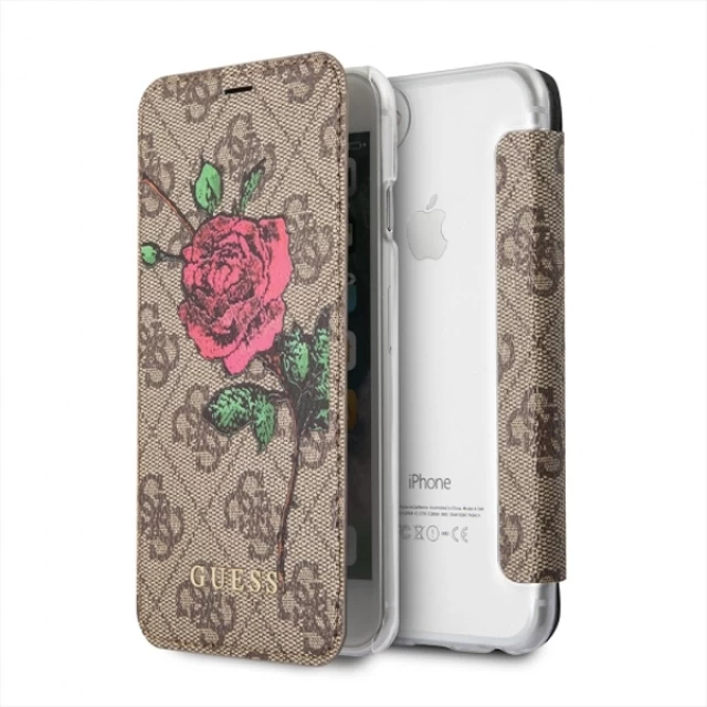 Чехол Guess 4G Flower Desire для iPhone SE 2022/SE 2020 | 8 | 7 Brown (GUFLBKI84GROB)