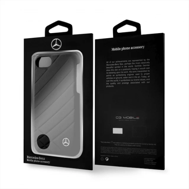 Чехол Mercedes Pattern Line Leather для iPhone SE 2022/SE 2020 | 8 | 7 Black (MEHCI8CLIBK)
