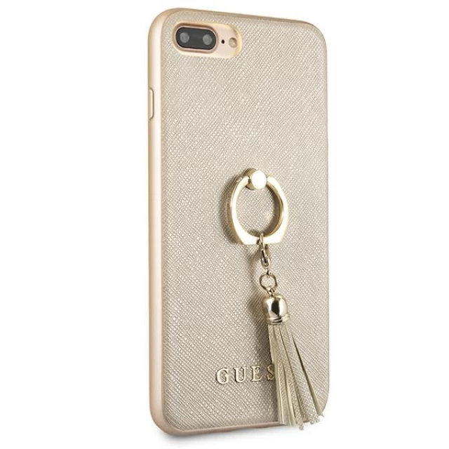 Чохол Guess Saffiano with Ring Stand для iPhone 7/8 Plus Beige (GUHCI8LRSSABE)