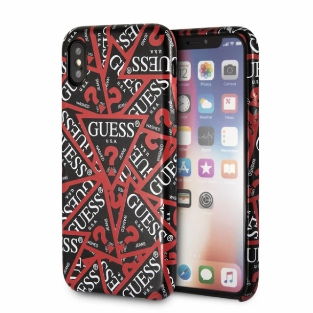 Чохол Guess Triangle All Over для iPhone X | XS Black (GUHCPXPMPTBK)