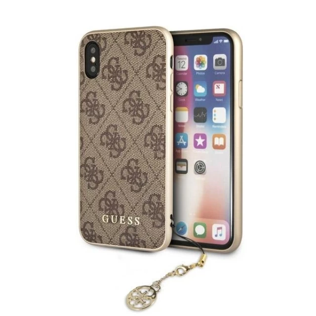 Чехол Guess 4G Charms Collection для iPhone X | XS Brown (GUHCPXGF4GBR)