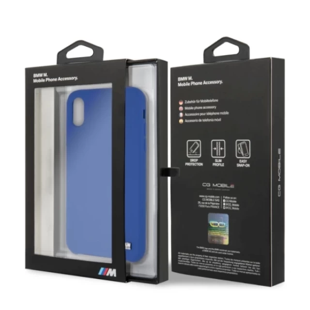 Чехол BMW для iPhone X/XS Silicone M Collection Navy (BMHCPXMSILNA)