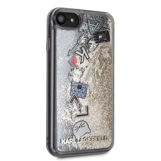 Чохол Karl Lagerfeld Iconic Liquid Glitter для iPhone SE 2022/SE 2020 | 8 | 7 Gold (KLHCI8KSICGO)