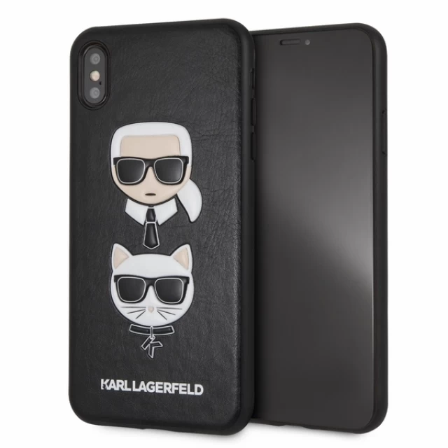 Чехол Karl Lagerfeld Karl & Choupette для iPhone XS Max Black (KLHCI65KICKC)