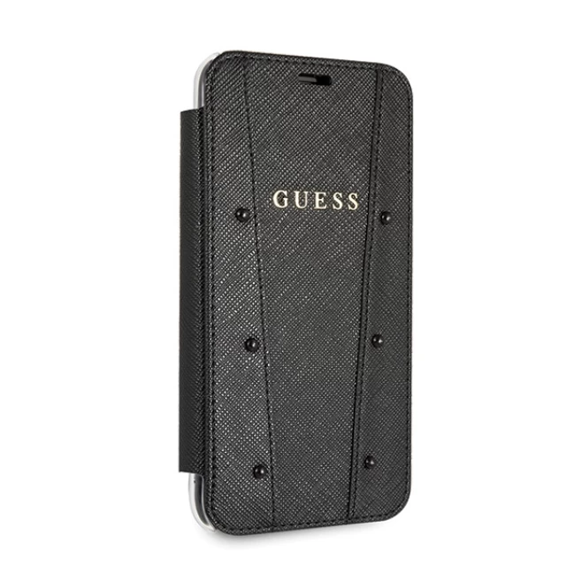 Чехол Guess Kaia Saffiano для iPhone X | XS Black (GUFLBKPXKASABK)