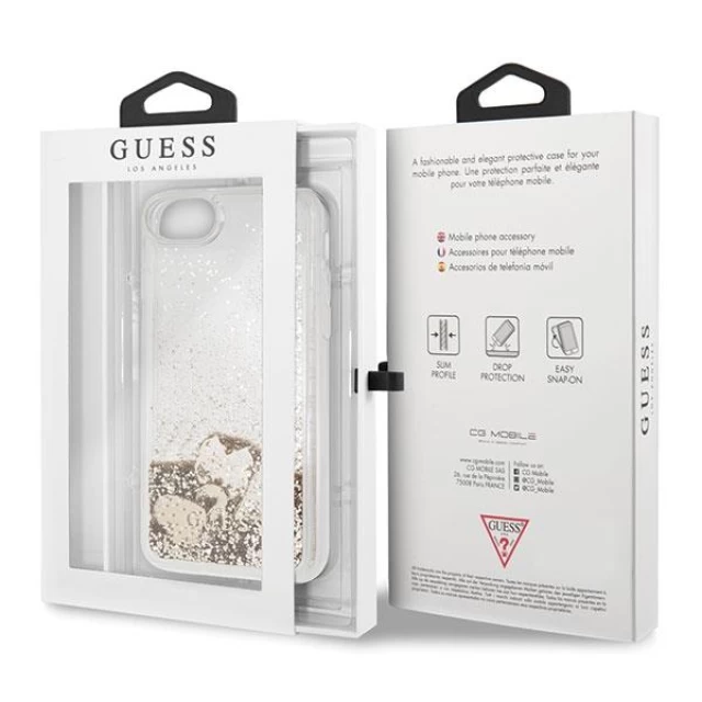 Чехол Guess Glitter Hearts для iPhone SE 2020/8/7 Gold (GUHCI8GLHFLGO)
