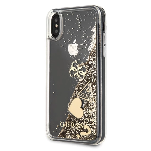 Чехол Guess Glitter Hearts для iPhone X | XS Gold (GUHCPXGLHFLGO)