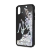 Чохол Karl Lagerfeld Signature Liquid Glitter Sequins для iPhone X | XS Black (KLHCPXKSIGMU)