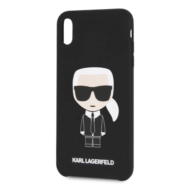 Чехол Karl Lagerfeld Silicone Iconic для iPhone XS Max Black (KLHCI65SLFKBK)