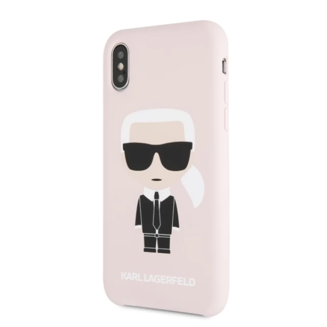Чехол Karl Lagerfeld Silicone Iconic для iPhone X | XS Light Pink (KLHCPXSLFKPI)