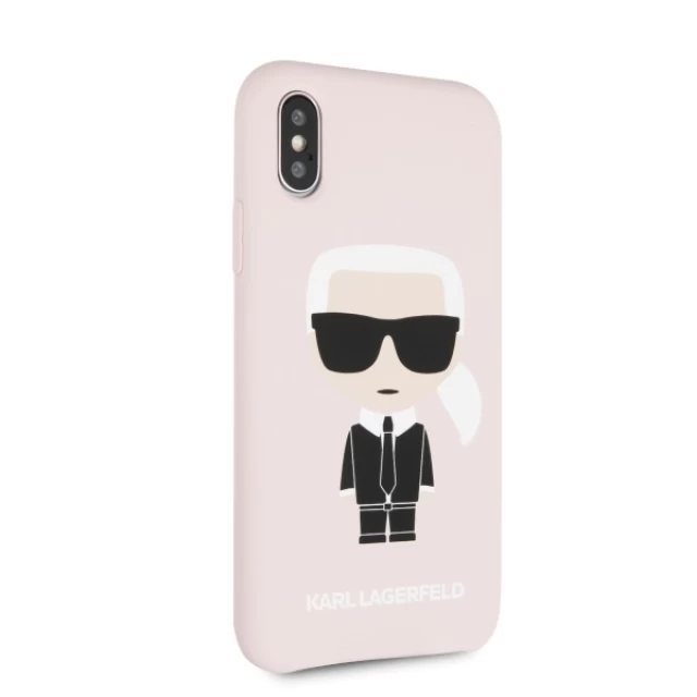 Чехол Karl Lagerfeld Silicone Iconic для iPhone X | XS Light Pink (KLHCPXSLFKPI)