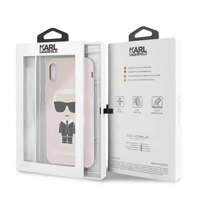 Чохол Karl Lagerfeld Silicone Ikonik для iPhone XR Light Pink (KLHCI61SLFKPI)