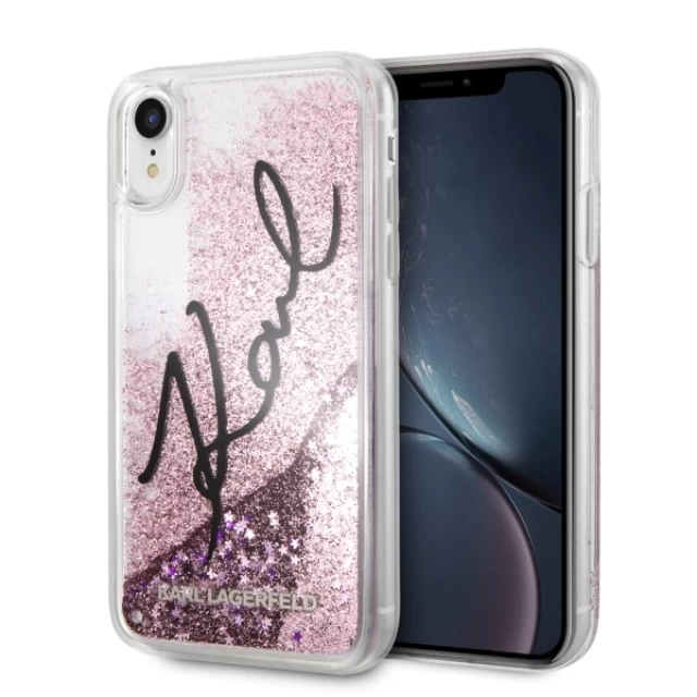 Чохол Karl Lagerfeld Signature Liquid Glitter Sequins для iPhone SE 2022/SE 2020 | 8 | 7 Pink (KLHCI8KSIGPI)