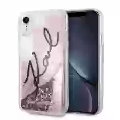Чехол Karl Lagerfeld Signature Liquid Glitter Sequins для iPhone SE 2022/SE 2020 | 8 | 7 Pink (KLHCI8KSIGPI)