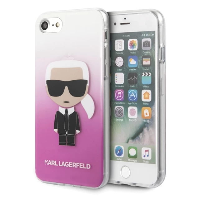 Чехол Karl Lagerfeld Gradient Ikonik Karl для iPhone SE 2022/SE 2020 | 8 | 7 Pink (KLHCI8TRDFKPI)