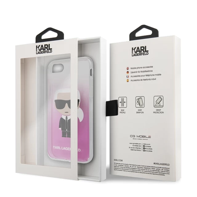 Чехол Karl Lagerfeld Gradient Ikonik Karl для iPhone SE 2022/SE 2020 | 8 | 7 Pink (KLHCI8TRDFKPI)