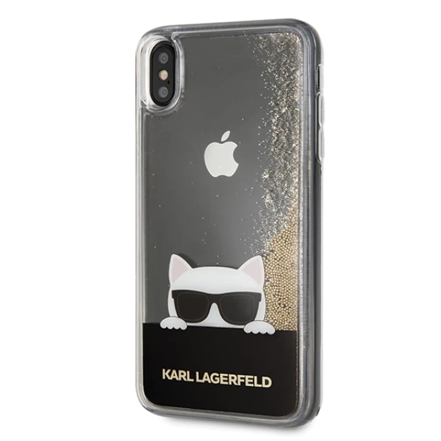 Чехол Karl Lagerfeld Liquid Glitter для iPhone XS Max Gold (KLHCI65CHPEEGO)