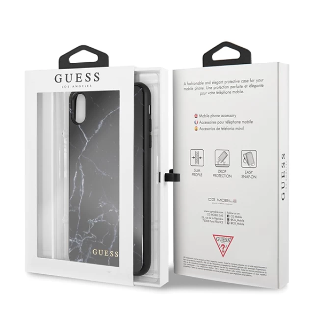 Чехол Guess Marble для iPhone XS Max Black (GUHCI65HYMABK)