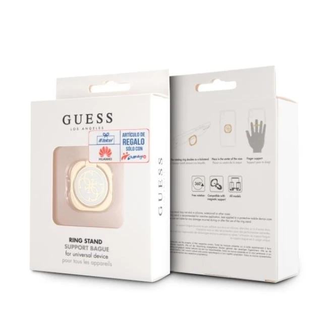 Кольцо-держатель для смартфона Guess Ring 4G для White/Gold (GURSEQGWH)