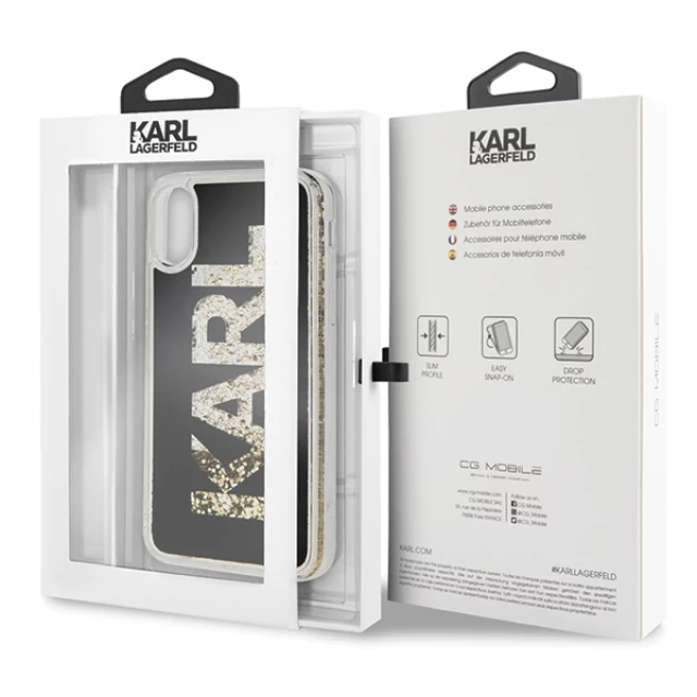 Чехол Karl Lagerfeld Karl Logo Glitter для iPhone XR Black (KLHCI61KAGBK)