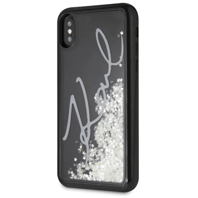 Чохол Karl Lagerfeld Glitter Signature Glow in the Dark для iPhone X | XS Black (KLHCPXPH2IR)