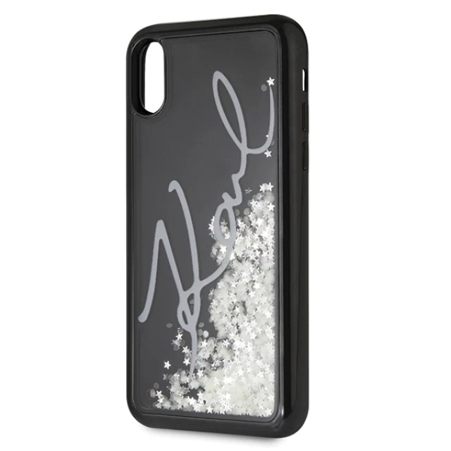 Чохол Karl Lagerfeld Glitter Signature Glow in the Dark для iPhone X | XS Black (KLHCPXPH2IR)