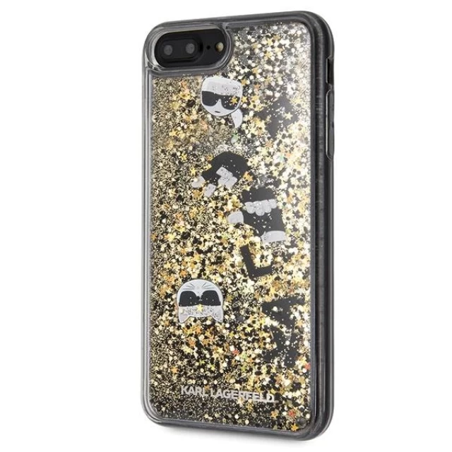 Чехол Karl Lagerfeld Glitter Floatting Charms для iPhone 8 Plus/7 Plus Black/Gold (KLHCI8LROGO)