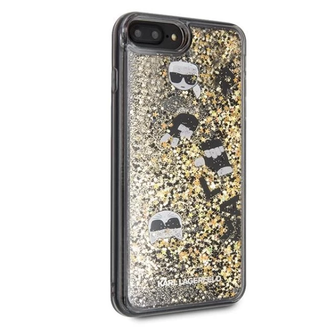 Чохол Karl Lagerfeld Glitter Floatting Charms для iPhone 8 Plus/7 Plus Black/Gold (KLHCI8LROGO)
