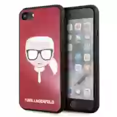 Чехол Karl Lagerfeld Iconic Glitter Karl's Head для iPhone SE 2022/SE 2020 | 8 | 7 Red (KLHCI8DLHRE)