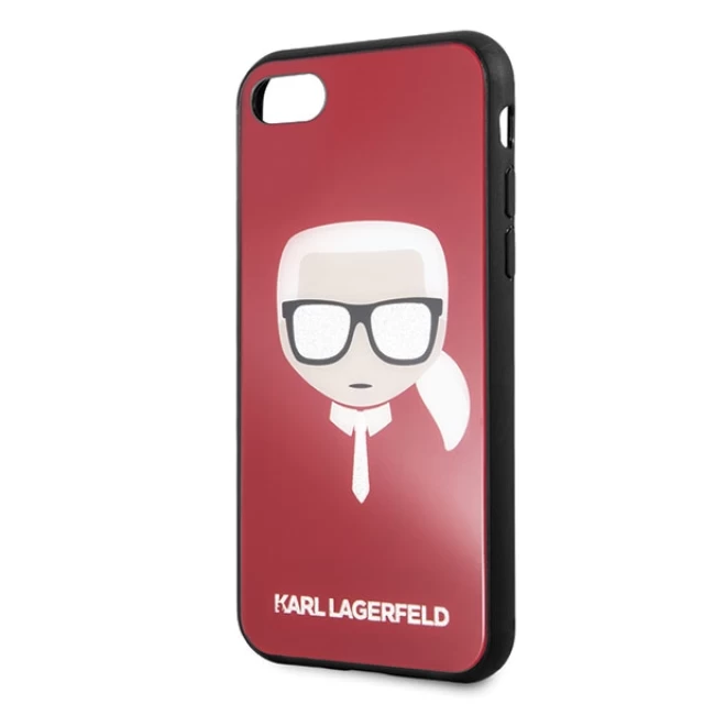 Чохол Karl Lagerfeld Iconic Glitter Karl's Head для iPhone SE 2022/SE 2020 | 8 | 7 Red (KLHCI8DLHRE)