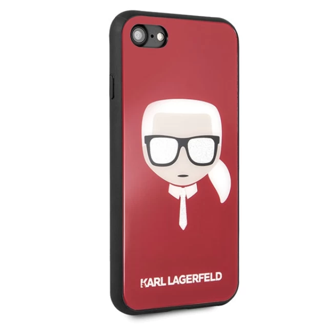 Чохол Karl Lagerfeld Iconic Glitter Karl's Head для iPhone SE 2022/SE 2020 | 8 | 7 Red (KLHCI8DLHRE)