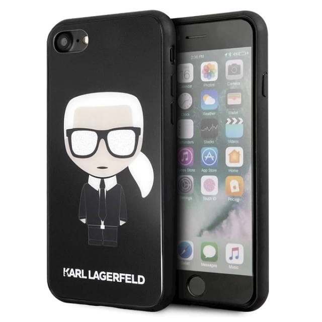 Чохол Karl Lagerfeld Iconic Karl Glitter для iPhone SE 2022/SE 2020 | 8 | 7 Black (KLHCI8DLFKBK)