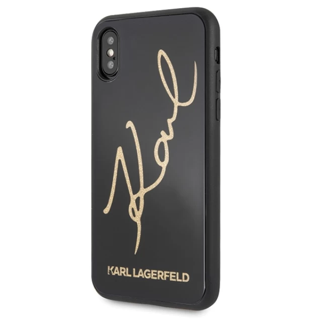 Чохол Karl Lagerfeld Signature Glitter для iPhone X | XS Black (KLHCPXDLKSBK)