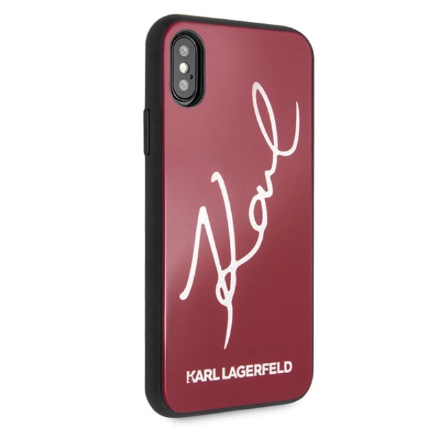 Чохол Karl Lagerfeld Signature Glitter для iPhone X | XS Red (KLHCPXDLKSRE)