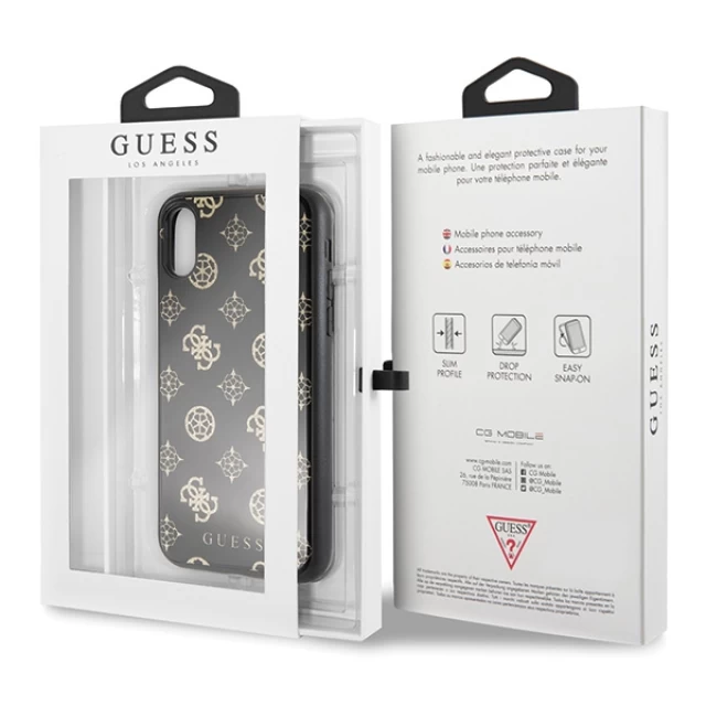 Чохол Guess Peony G Double Layer Glitter для iPhone X | XS Black (GUHCPXTGGPBK)